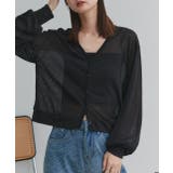 袖ボリュームVネックシアーカーディガン | ad thie | 詳細画像18 