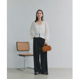 袖ボリュームVネックシアーカーディガン | ad thie | 詳細画像2 