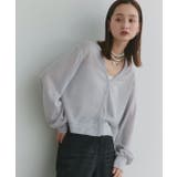 袖ボリュームVネックシアーカーディガン | ad thie | 詳細画像23 