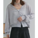 袖ボリュームVネックシアーカーディガン | ad thie | 詳細画像25 