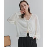 袖ボリュームVネックシアーカーディガン | ad thie | 詳細画像5 