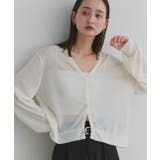 袖ボリュームVネックシアーカーディガン | ad thie | 詳細画像9 