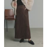 ダークブラウン | スエードラップスカート | ad thie