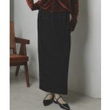 ブラック | ラメモールスリットナロースカート		 | ad thie