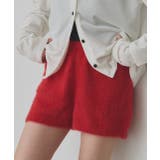 レッド | シャギーニットショートパンツ | ad thie