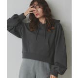 チャコール | ショート丈スウェットフーディーパーカー | ad thie