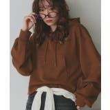 ブラウン | ショート丈スウェットフーディーパーカー | ad thie