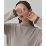 グレージュ×ブラウン | 【2025AW新作】配色アソートスリーブハイネックトップス | ad thie