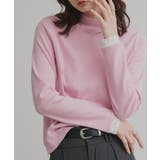 ピンク×オフホワイトレース | 配色アソートスリーブハイネックトップス | ad thie