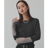 袖切替ラメシアー レースアソートトップス | ad thie | 詳細画像81 