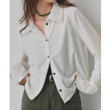 オフホワイト | コンパクトベロアシャツ | ad thie