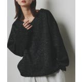 ブラック | 【2025AW新作】ラメモールVネックプルオーバー | ad thie