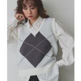 アーガイルニットベスト | ad thie | 詳細画像10 