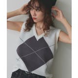 アーガイルニットベスト | ad thie | 詳細画像15 