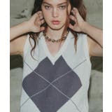 アーガイルニットベスト | ad thie | 詳細画像4 