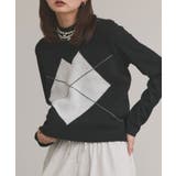 ブラック | アーガイルニットベスト | ad thie