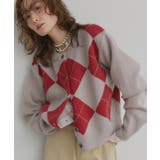 ライトグレー | アーガイルニットカーディガン | ad thie