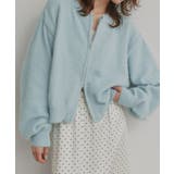 ライトブルー | ダブルジップシャギーニットカーディガン | ad thie