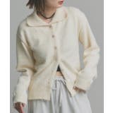 オフホワイト | シャギーニットポロカーディガン | ad thie