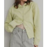 ライム | シャギーニットポロカーディガン | ad thie