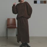 ラメモールボートネックプルオーバー ナロースカートセットアップ | ad thie | 詳細画像1