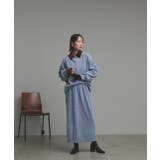 ライトブルー | ラメモールボートネックプルオーバー ナロースカートセットアップ | ad thie