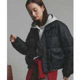 ブラック | 【2025AW新作】レザーパッチ中綿ダウンブルゾン | ad thie