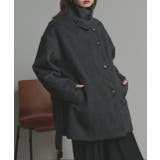 スタンドカラーシャギーミドルコート | ad thie | 詳細画像15 