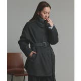 スタンドカラーシャギーミドルコート | ad thie | 詳細画像18 