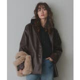 ブラウン | 【2025AW新作】レザーライクテーラードジャケット | ad thie