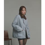 ライトブルー | 【2025AW新作】バイカラーパデットキルトブルゾン | ad thie