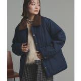 ネイビー | 【2025AW新作】バイカラーパデットキルトブルゾン | ad thie