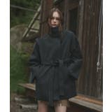 チャコール | スタンドカラーミドルコート | ad thie