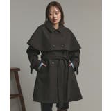 チャコール | ステンカラーケープコート | ad thie