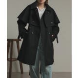 ブラック | ステンカラーケープコート | ad thie