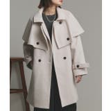 アイボリー | ステンカラーケープコート | ad thie