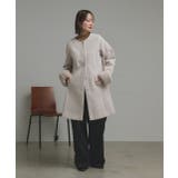 ファーカラー2WAYミドルコート | ad thie | 詳細画像14 