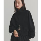 ブラック | 【2025AW新作】スタンドカラーダブルジップスウェットブルゾン | ad thie