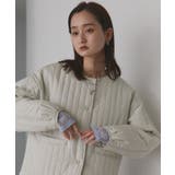 【2025AW新作】ストライプキルティングノーカラーブルゾン | ad thie | 詳細画像9