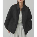 ブラック | パデッドキルト襟付きジャケット | ad thie