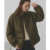 カーキ | パデッドキルト襟付きジャケット | ad thie