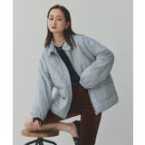 ライトブルー | パデッドキルト襟付きジャケット | ad thie