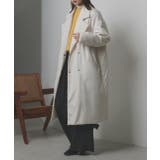 アイボリー | 中綿テーラードカラーロングコート | ad thie