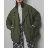 カーキ | 中綿テーラードカラーコート | ad thie