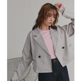 ライトグレー | ショート丈テーラードダブルジャケット | ad thie