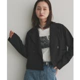 ブラック | 【2025AW新作】ショート丈テーラードダブルジャケット | ad thie