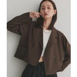 ダークブラウン | 【2025AW新作】ショート丈テーラードダブルジャケット | ad thie