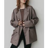 チェック×ブラウン | オーバーシルエットテーラードダブルジャケット | ad thie