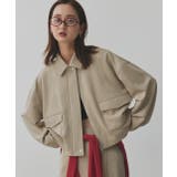 ベージュ | ルーズスエードクロップドブルゾン | ad thie