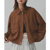 キャメル | ルーズスエードクロップドブルゾン | ad thie